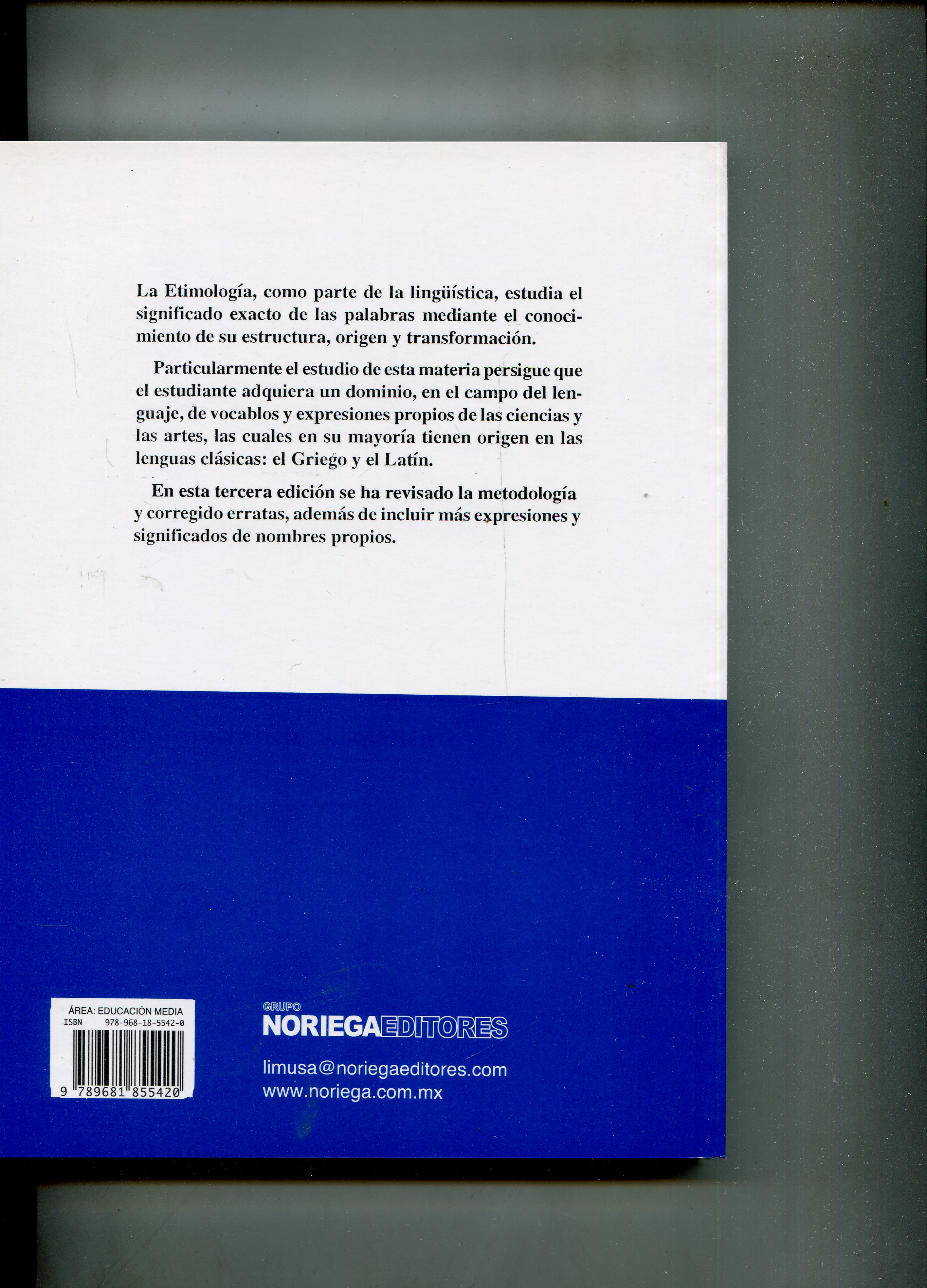 MANUAL DE ETIMOLOGIAS GRECOLATINAS 3ED - Librerias Hidalgo